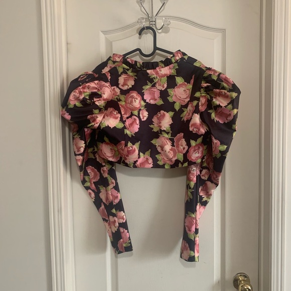 House of CB Rose Print Crop Top (Marcellina Top) - Picture 3 of 5